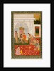 A couple with female attendants and musicians by Unknown