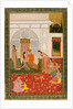 A couple with female attendants and musicians by Unknown