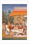 Ladies feasting and drinking wine by Unknown