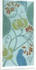 Blue bird with scrolling foliage and flowers by C.F.A. Voysey