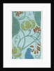 Blue bird with scrolling foliage and flowers by C.F.A. Voysey