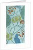 Blue bird with scrolling foliage and flowers by C.F.A. Voysey