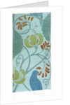 Blue bird with scrolling foliage and flowers by C.F.A. Voysey