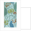 Blue bird with scrolling foliage and flowers by C.F.A. Voysey