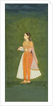 A lady with a wine flask and cup. India, 18th century by Unknown