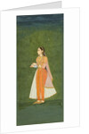 A lady with a wine flask and cup. India, 18th century by Unknown
