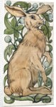Seated hare and fruiting foliage by William Frend De Morgan