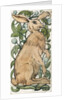 Seated hare and fruiting foliage by William Frend De Morgan