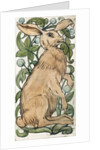 Seated hare and fruiting foliage by William Frend De Morgan