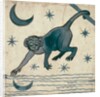 Monkey looking at reflected moon by William Frend De Morgan