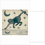 Monkey looking at reflected moon by William Frend De Morgan