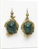 Earrings set with irridescent South American beetles by Unknown