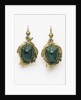 Earrings set with irridescent South American beetles by Unknown