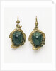 Earrings set with irridescent South American beetles by Unknown