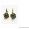 Earrings set with irridescent South American beetles by Unknown