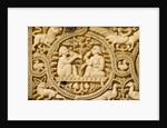 Casket carved with views of musicians & drinkers, detail by Anonymous