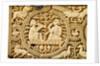 Casket carved with views of musicians & drinkers, detail by Anonymous