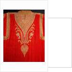 Costume textile with paisley design detail of panel on back by Unknown