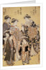 The Courtesan Senzan of Choji-ya with Attendants Yasoji and Isoji, and the Courtesan Ogino of Ogi-ya with Attendants Isami and Susami by Katsukawa Shuncho