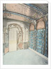 Main entrance showing panelled ceiling and tiled wall by Hector Guimard