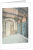 Main entrance showing panelled ceiling and tiled wall by Hector Guimard