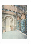 Main entrance showing panelled ceiling and tiled wall by Hector Guimard