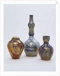 Bottle and vases by William De Morgan