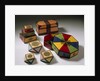 Group of multicoloured Korean boxes by Jin-sun Kim