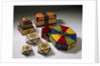 Group of multicoloured Korean boxes by Jin-sun Kim