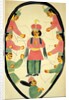 Archers shooting at a standing Hero. Kalighat, India, 19th century by Unknown