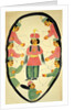 Archers shooting at a standing Hero. Kalighat, India, 19th century by Unknown