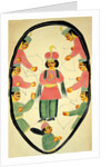 Archers shooting at a standing Hero. Kalighat, India, 19th century by Unknown
