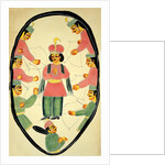 Archers shooting at a standing Hero. Kalighat, India, 19th century by Unknown