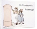 Boy and Girl posting a Christmas Card by M. D. Cole