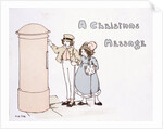 Boy and Girl posting a Christmas Card by M. D. Cole