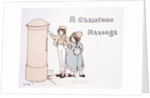 Boy and Girl posting a Christmas Card by M. D. Cole