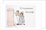 Boy and Girl posting a Christmas Card by M. D. Cole