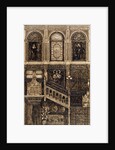 Panelled interior with staircase by Anonymous