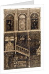Panelled interior with staircase by Anonymous
