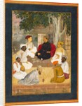 Prince and Companions. Miniature painting. India, early 17th century by Unknown