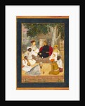 Prince and Companions. Miniature painting. India, early 17th century by Unknown
