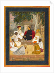 Prince and Companions. Miniature painting. India, early 17th century by Unknown