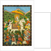 Maharaja Ranji Singh riding a white horse. India, 19th century by Unknown