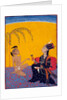 Laila visiting her lover Majnun in the desert. North India, 1730 by Unknown