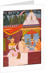 Viram Dev of Ghanerao worshipping at a Shiva shrine by Unknown