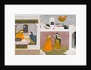 Usha looking at portraits. Kangra, India, early 19th century by Unknown
