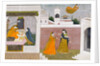 Usha looking at portraits. Kangra, India, early 19th century by Unknown