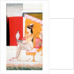The Lady with the Hawk;  Illustration to the Musical Mode Ragini Vasant;  Indian (Gular, Punjab Hills);  c.1750.Watercolour on paper. by Unknown