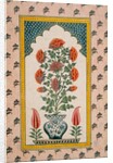 Marigolds in a Blue and White Vase within a Niche. India, 18th century by Unknown