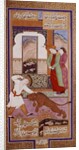 Khurstan and the lion by Riza Abbasi
